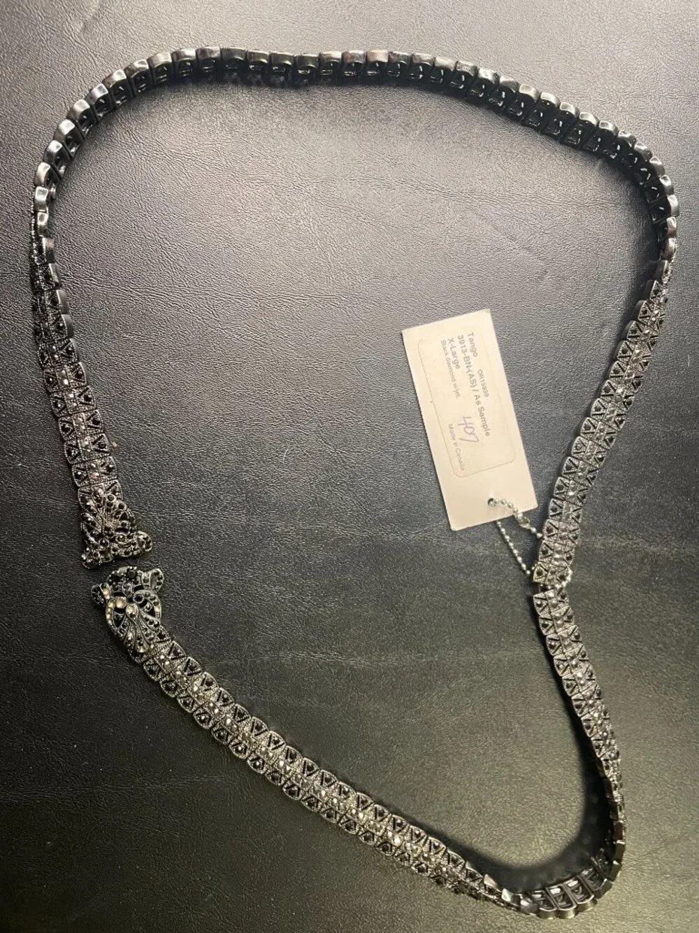 Suzi Roher Women Belt Black Diamond w/Jet Style 3913 XL New with tags